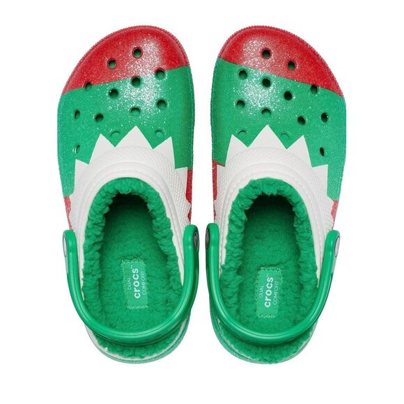 Crocs Classic Lined Holiday Christmas Elf Fur Lined Clogs Shoes Size M5/W7 - Picture 2 of 6